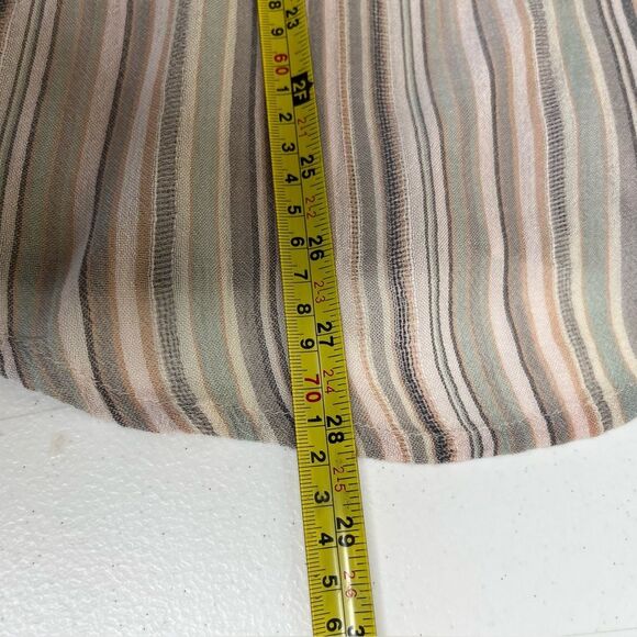 Kut From The Kloth Jasmine Stripe Gauze Shirt Roll Tab Long Sleeve Women XL FLAW - Picture 12 of 13